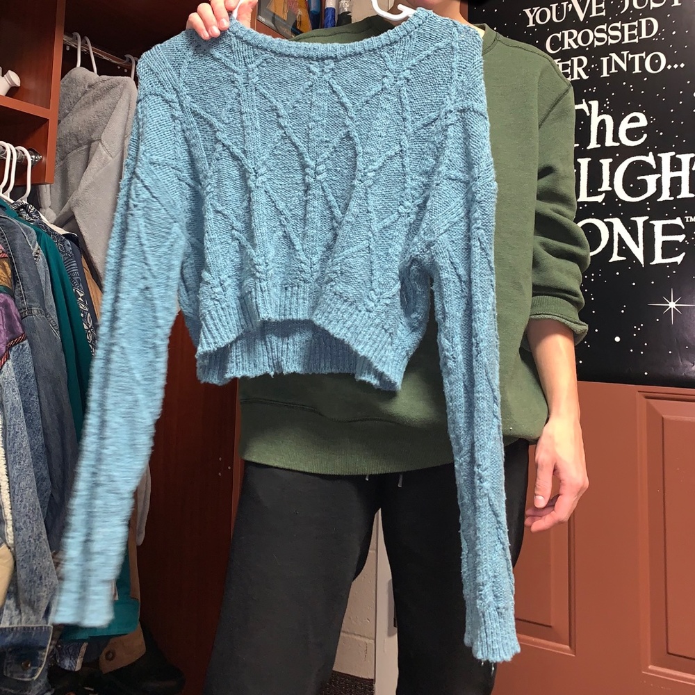 blue sweater